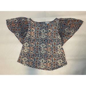 Lucky Brand Size M Angel Sleeve Top Shirt EUC